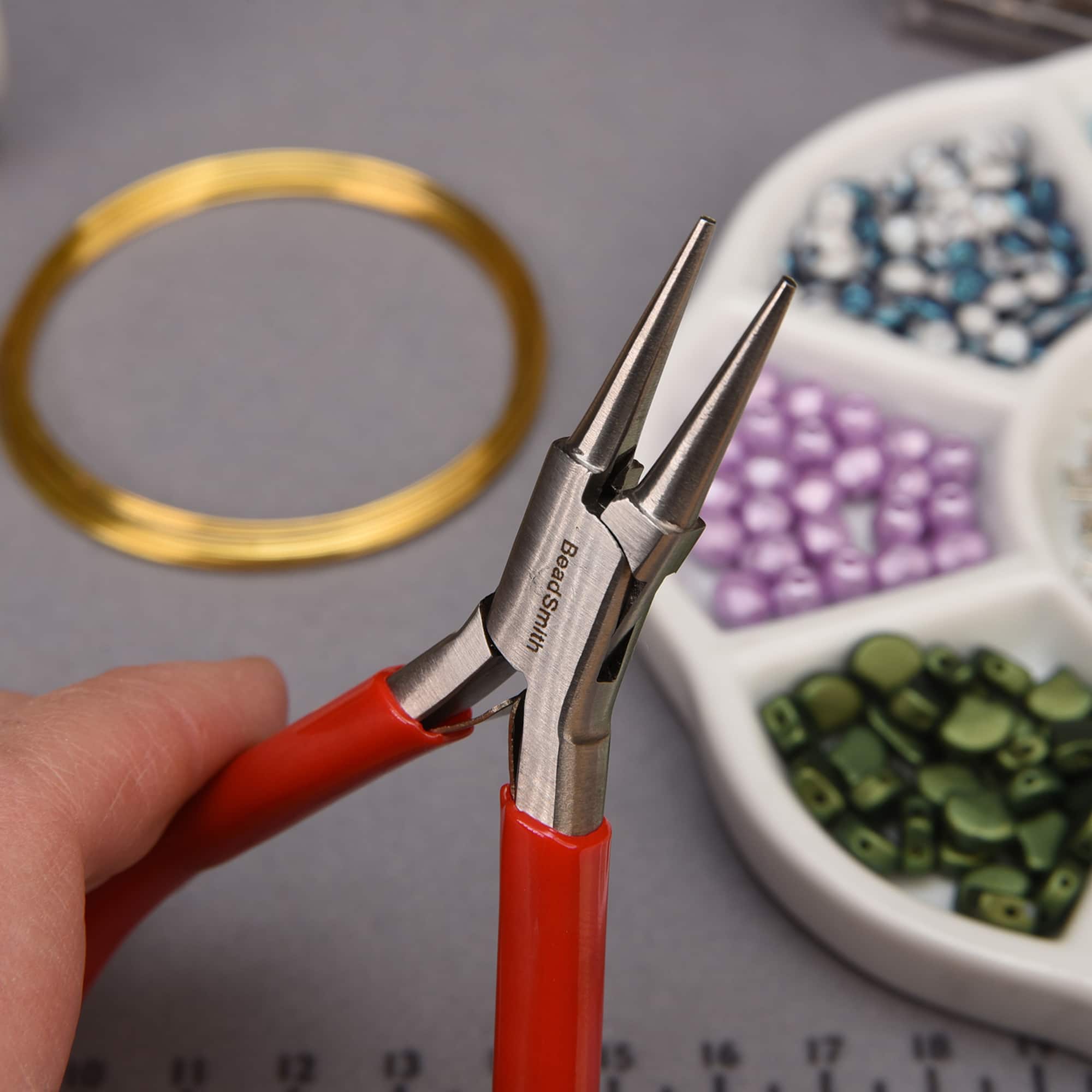 The Beadsmith® 4.75" Red Round Nose Pliers